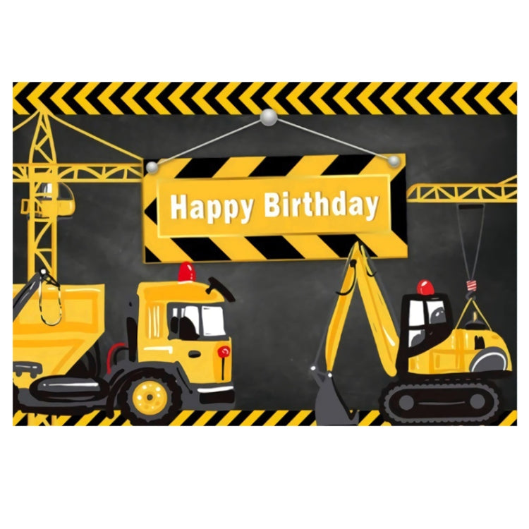 Construction Vehicle Series Happy Birthday Photography Background Cloth - 1.2m x 0.8m (11306952)