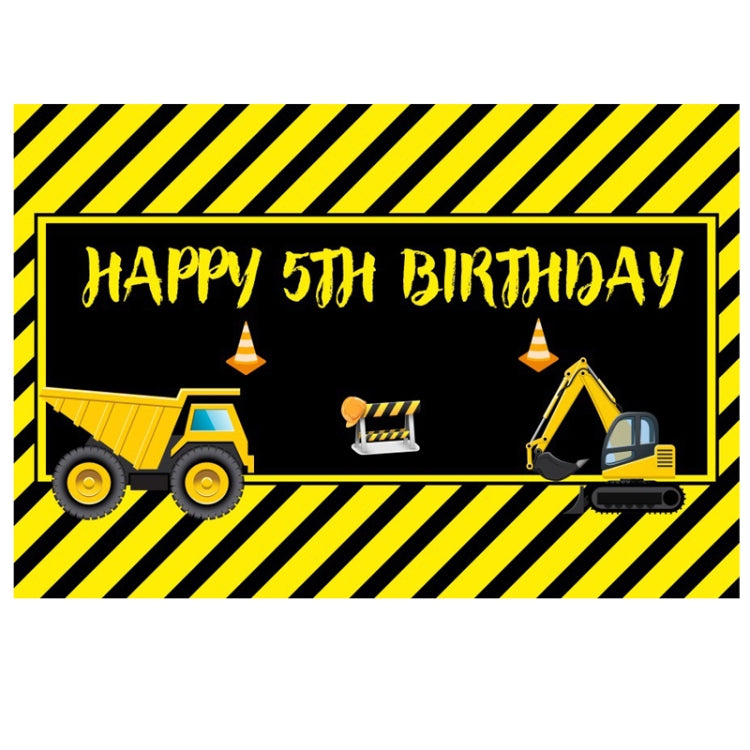 Construction Vehicle Series Happy Birthday Photography Background Cloth 1.2m x 0.8m (11604070)
