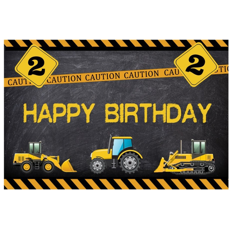 Happy Birthday Construction Vehicle Photography Background Cloth