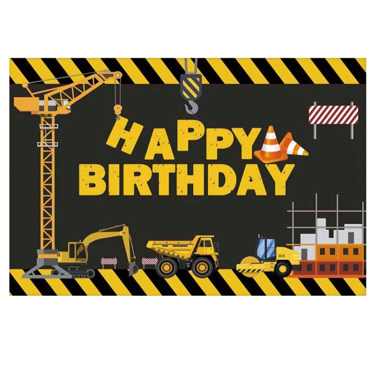 Construction Vehicle Series Happy Birthday Photography Background Cloth - 1.2m x 0.8m (11408682)