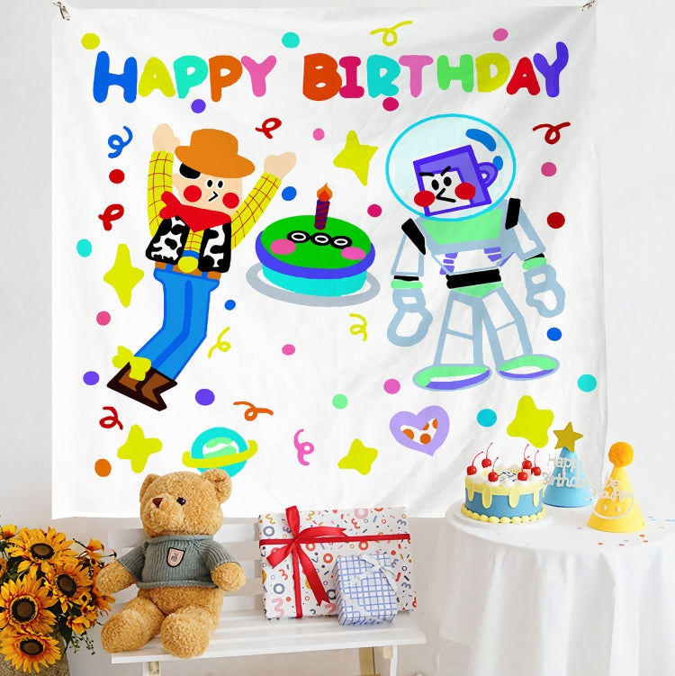 Children's Birthday Velvet Photo Wall Hanging Cloth - 150x230cm (10)