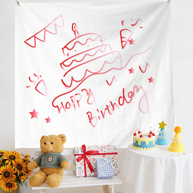 Velvet Birthday Photo Wall Cloth with HD Printing - 150x230cm