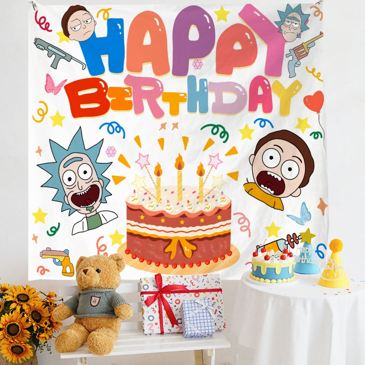 Birthday Party Velvet Photo Backdrop 180x200cm - Decorative Wall Hanging Cloth
