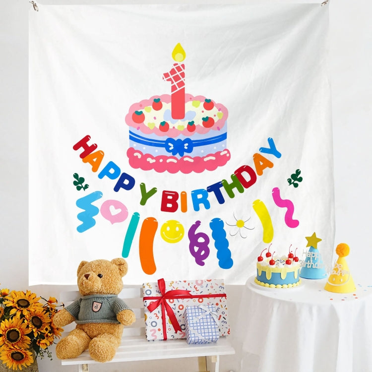 Birthday Celebration Velvet Photo Wall Cloth - 180x230cm