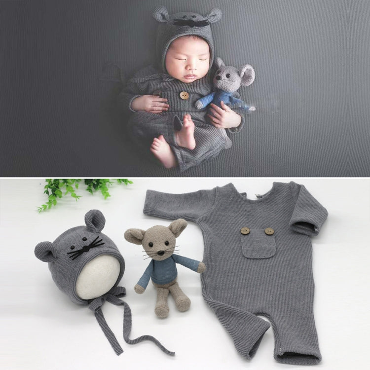 Newborn Photography Three-Piece Set in Grey