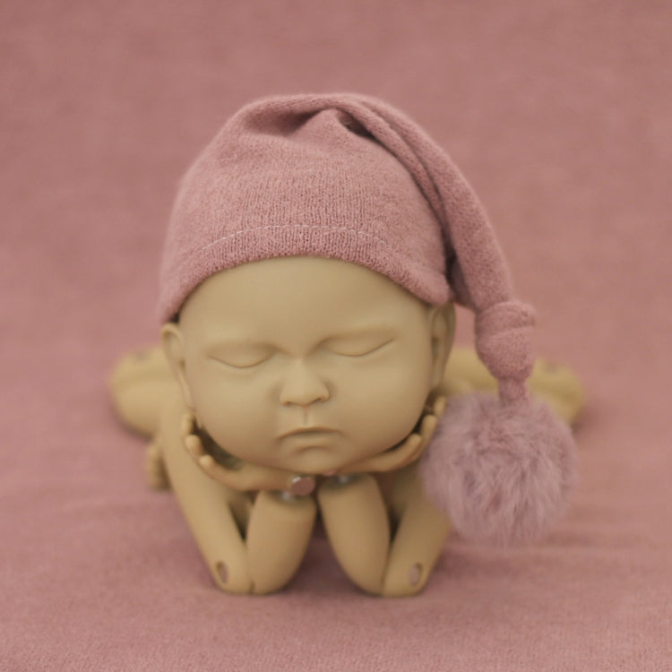 Infant Photography Prop Baby Velvet Long Tail Hat (Taro Color)