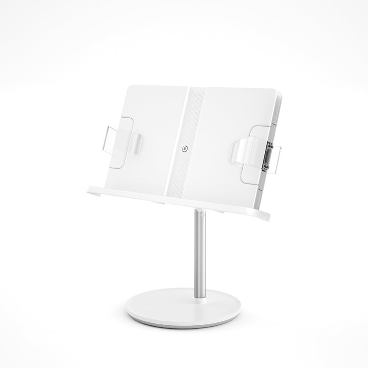 Desktop Non-slip Stable Tablet Reading Bracket with Secure Snap Design (White)