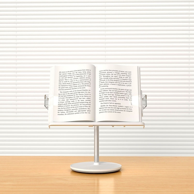 Desktop Non-slip Stable Tablet Reading Bracket with Secure Snap Design (White)