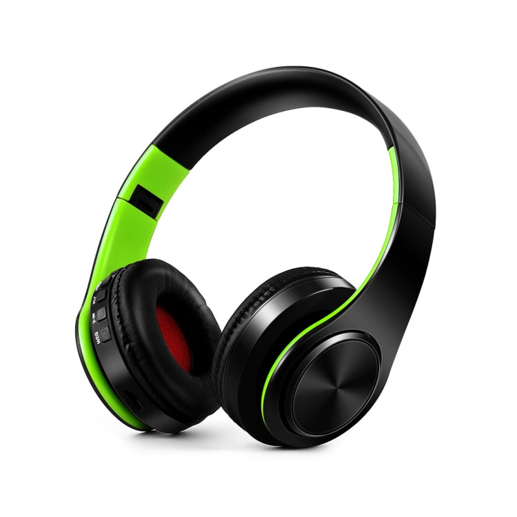 LPT660 Bluetooth Wireless Headset HIFI Stereo Sports Headphones (Black and Green)