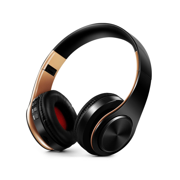 LPT660 Bluetooth Wireless Headset with HIFI Stereo Sports Headphones in Black and Gold