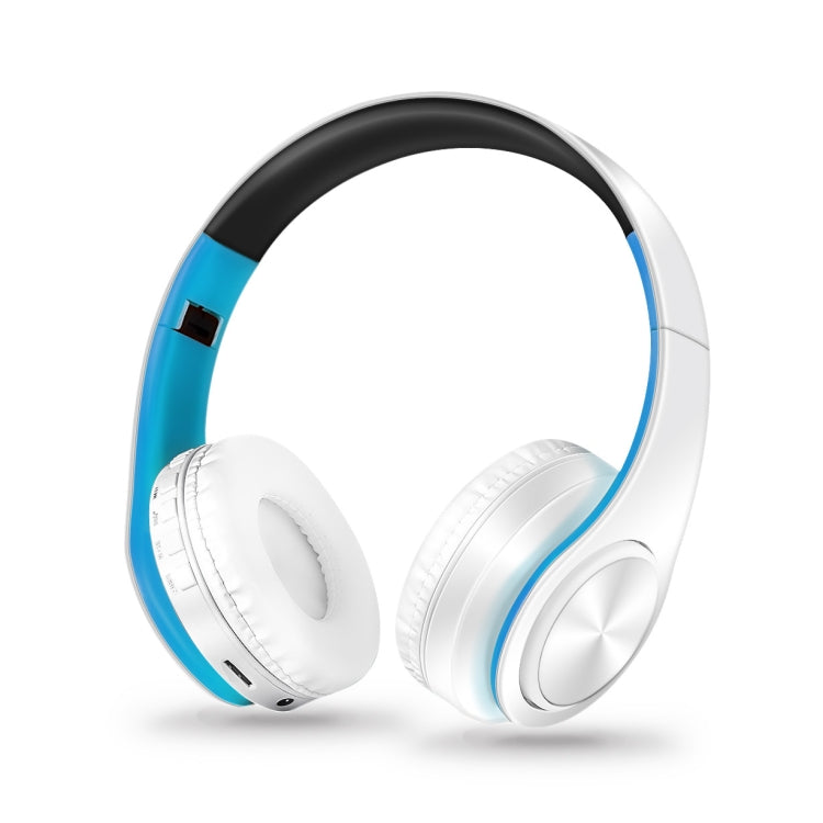 LPT660 Bluetooth Wireless Headset HIFI Stereo Sports Headphones (White+Blue)