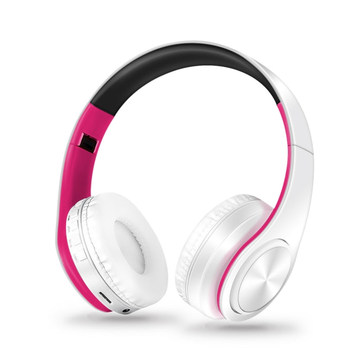 LPT660 Bluetooth Wireless Headset HIFI Stereo Sports Headphones in White and Pink