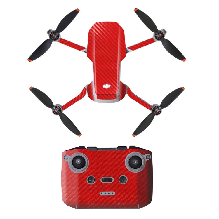 Sunnylife MM2-TZ452 for DJI Mini 2 Waterproof PVC Drone Protective Stickers Set with Carbon Pattern Red