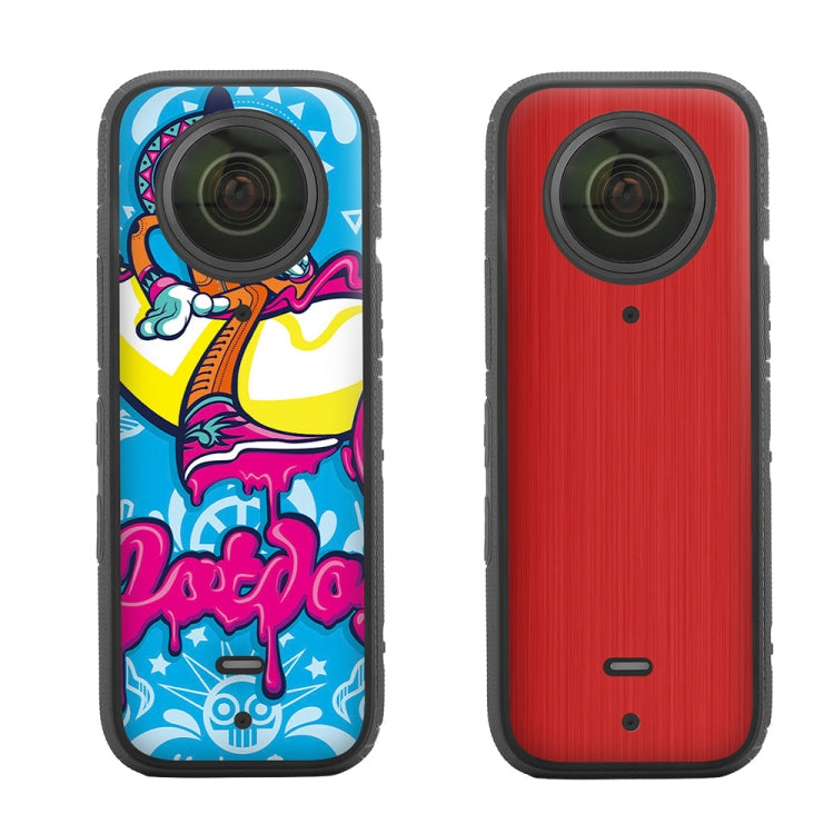 Sunnylife IST-TZ485 PVC Protection Scraper Film Stickers for DJI Insta360 X3 Panoramic Camera (Pirate+Drawing Red)