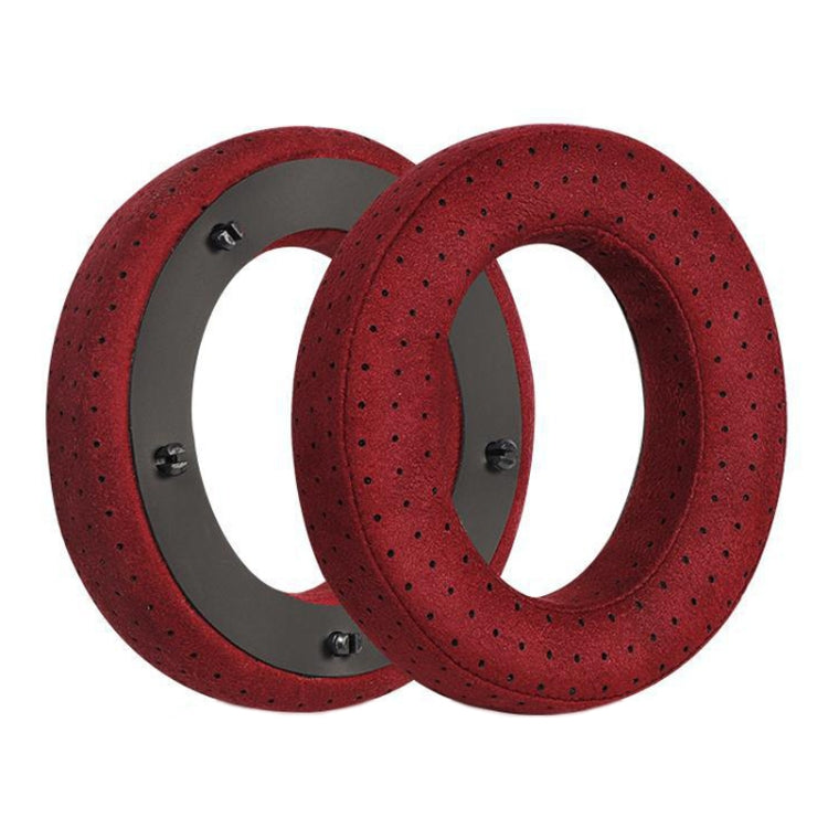 Focal Clear MG Pro Breathable Leather Headset Cover in Fiber Red - 1 Pair