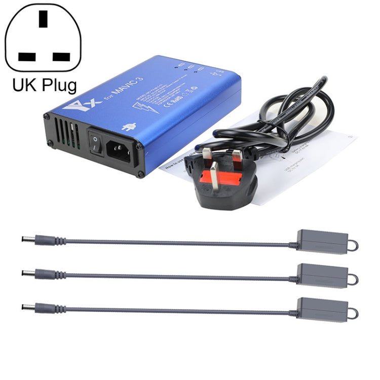 DJI Mavic 3 YX 1 to 5 Charger With Switch (UK Plug) for Fast and Simultaneous Battery Charging