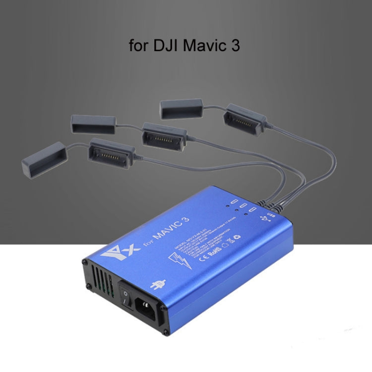 DJI Mavic 3 YX 1 to 5 Charger With Switch (UK Plug) for Fast and Simultaneous Battery Charging