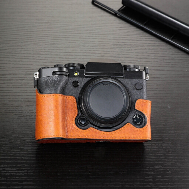 FUJIFILM X-T5 Camera Cowhide Bag Anti-scratch Protective Case Base Cover (Brown)