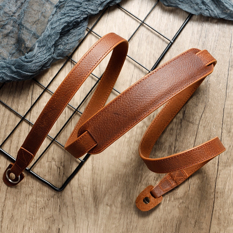 Cowhide Leather Camera Strap for Outdoor Photography with Anti-Scratch Design - Pure Leather (Coffee)