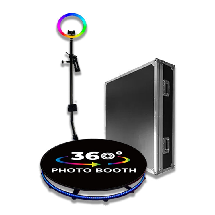 115cm RGB Fill Light Photo Booth Camera Spin Stand with Flight Case