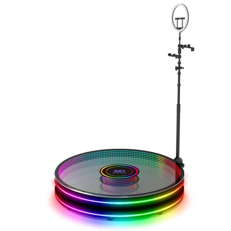115cm Electric Rotating 360 Photo Booth Stage for Parties and Weddings with Customizable LED Fill Light