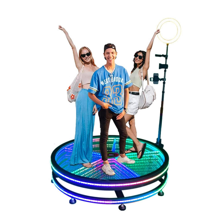 Electric Rotating Small Stage with 360-Degree Photo Booth for Parties and Weddings