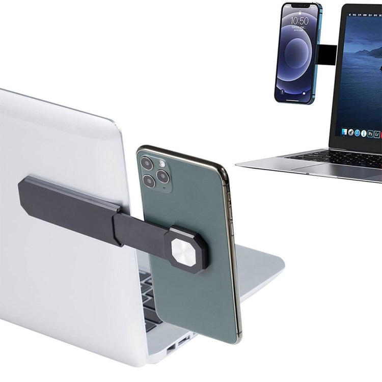 Expandable Laptop Magnetic Phone Holder - Black