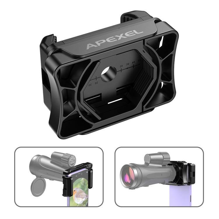 APEXEL APL-F002 Universal Dual Monocular Bird Watching Camera with Phone Connector(Black)