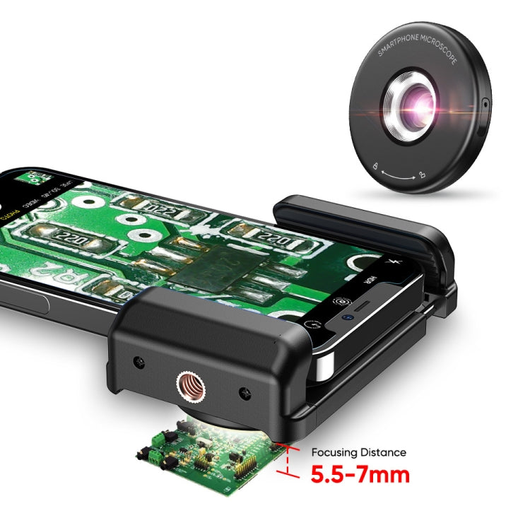 100X Magnification Jewelry Appraisal Macro Mobile Phone Microscope Lens with LED - APEXEL APL-MS009