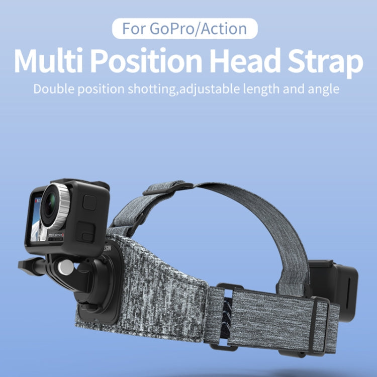 TELESIN Head Strap Double Mount for Action Camera Accessories with Multiangle Adjustment
