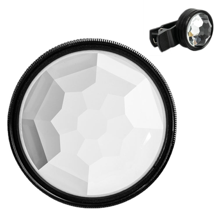 Creative Photography Kit: FF037 49mm+Phone Clip Mobile Phone Lens with Kaleidoscope Filter