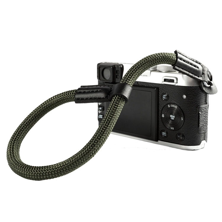 Durable Climbing Rope Camera Wrist Strap with Leather Pad (Green)