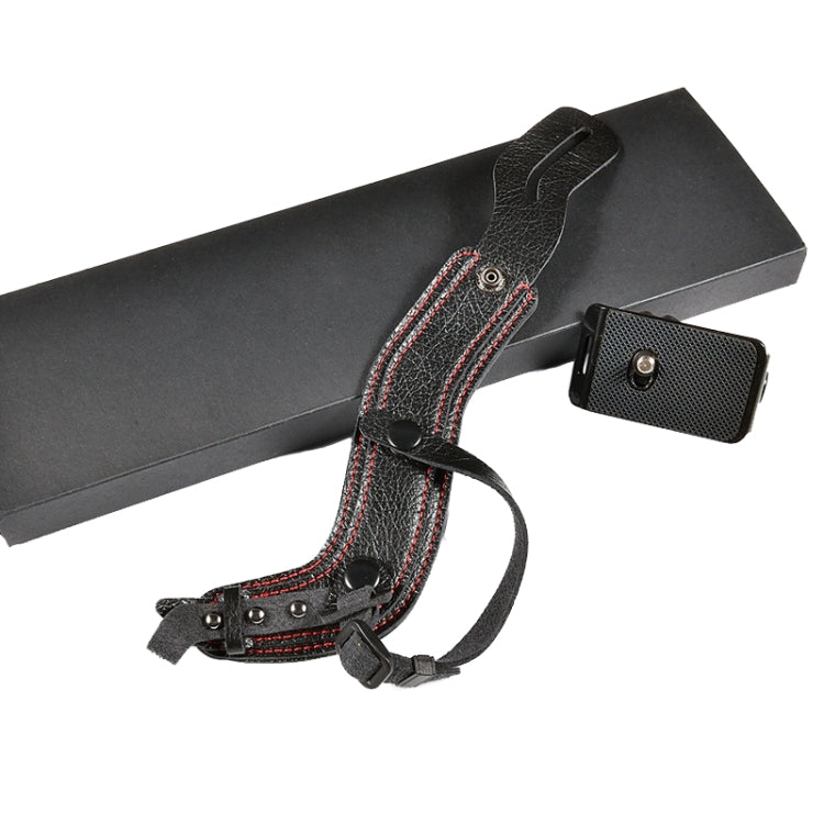 SLR Camera Wrist Strap with Microfiber Leather - Black