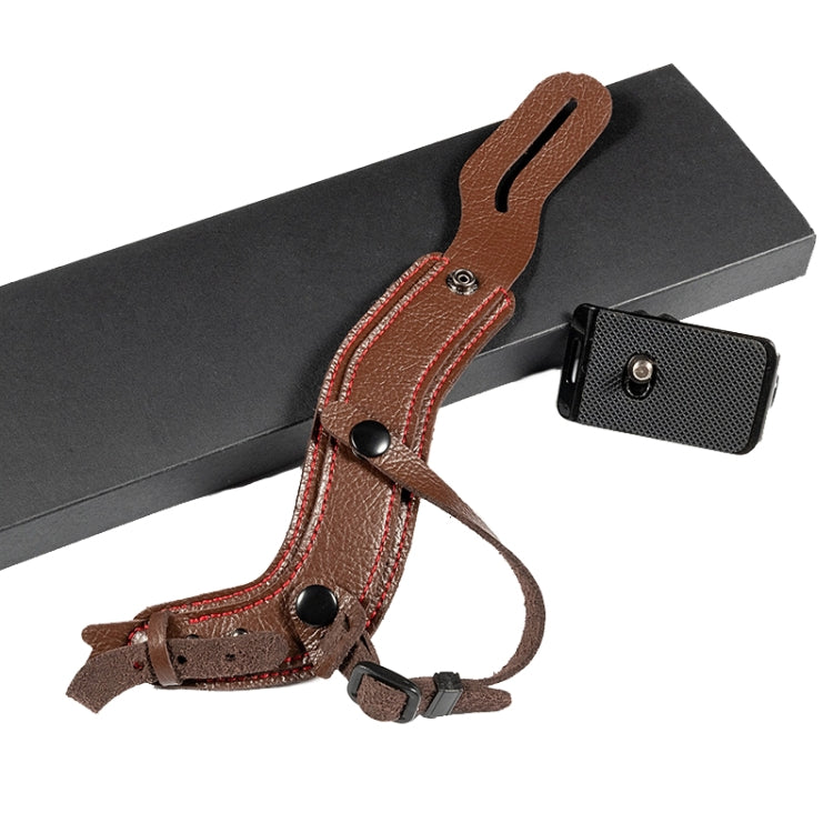 SLR Camera Wrist Strap with Microfiber Leather - Brown