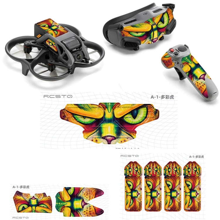 Colorful Tiger Sticker Set for DJI Avata and Goggles 2 Glasses