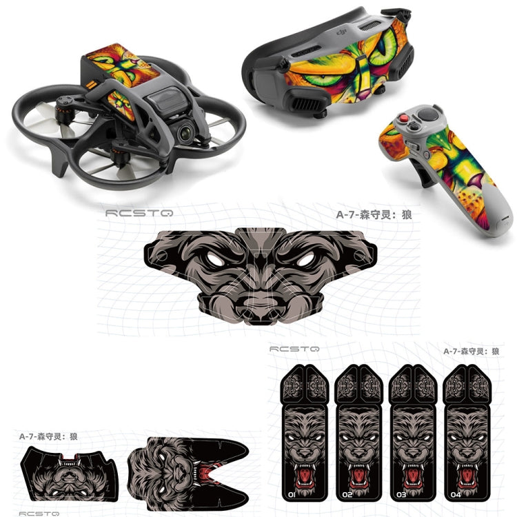 DJI Avata Wolf-themed PVC Sticker Set for Goggles 2 Glasses