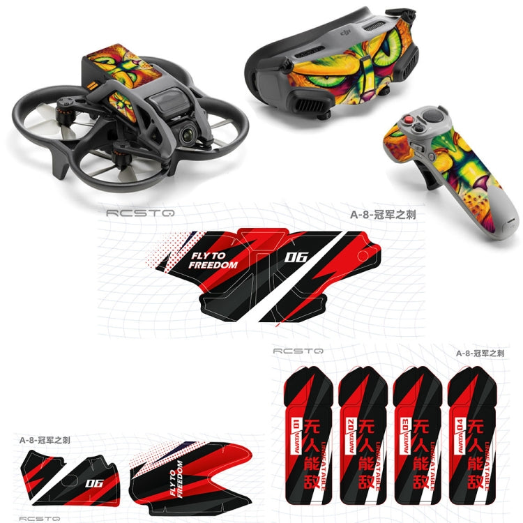 Colorful PVC Sticker Set for DJI Avata RCSTQ Body and Goggles 2 Glasses