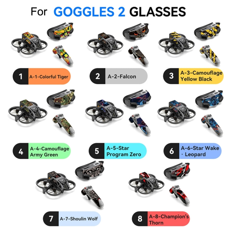 Camouflage Green Sticker Set for DJI Avata Goggles 2