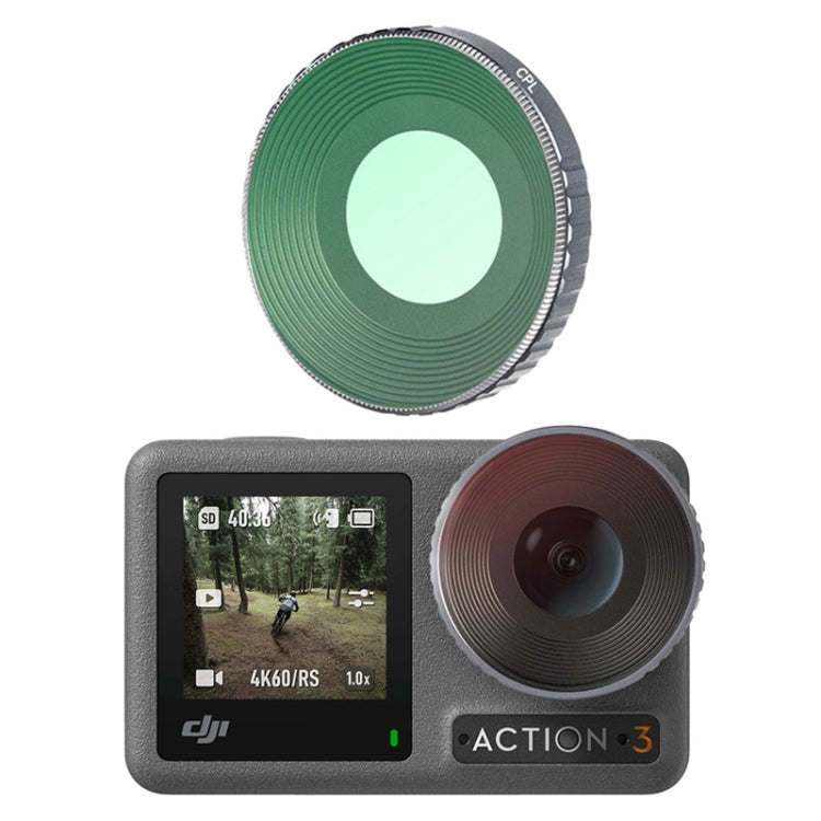 Adjustable CPL Camera Filter for DJI Osmo Action 3 - Aluminum Alloy