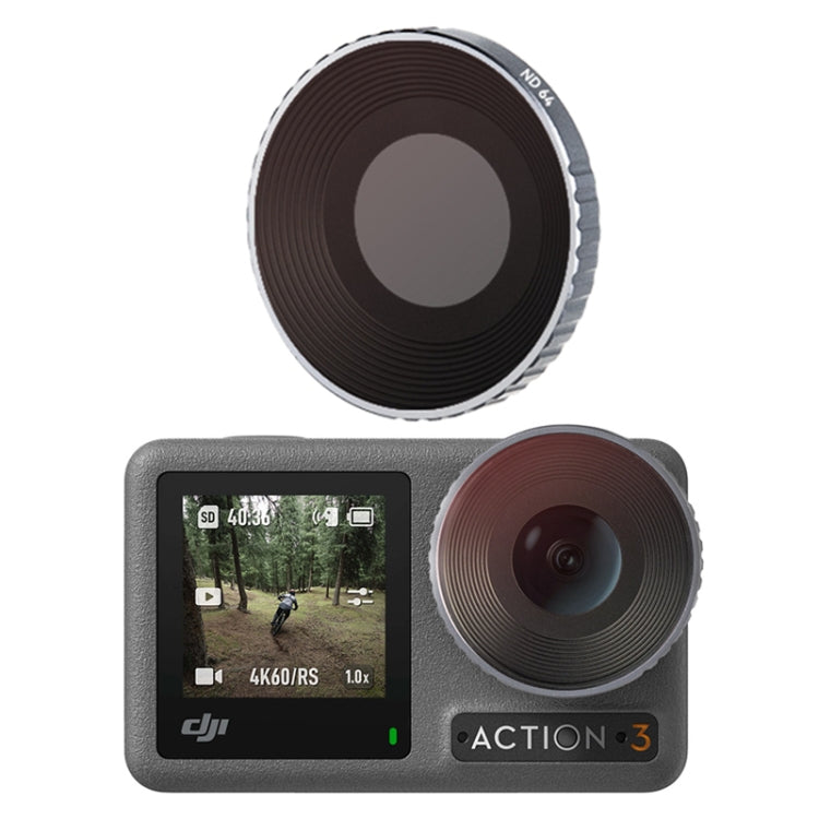 RCSTQ Adjustable Filter for DJI Osmo Action 3 Sports Camera - ND64 Aluminum Alloy