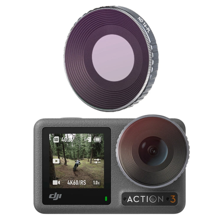 RCSTQ Aluminum Alloy Adjustable Filter for DJI Osmo Action 3 - ND16/PL
