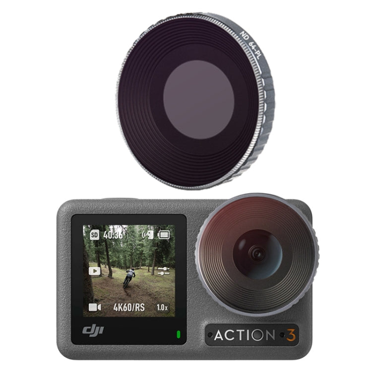 Aluminum Alloy Adjustable Filter for DJI Osmo Action 3 - ND64/PL