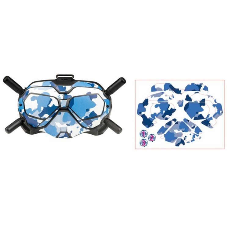 Camouflage Blue and White Stickers for DJI FPV RCSTQ Flying Glasses