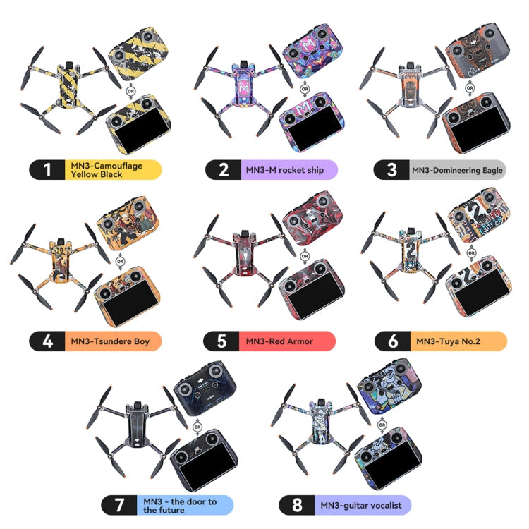 Eye-Catching Pattern Stickers for DJI Mini 3 Pro Remote Control