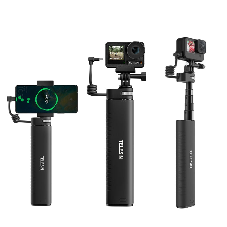 TELESIN 10000mAh Power Bank Charging Selfie Stick for Cameras and Smartphones