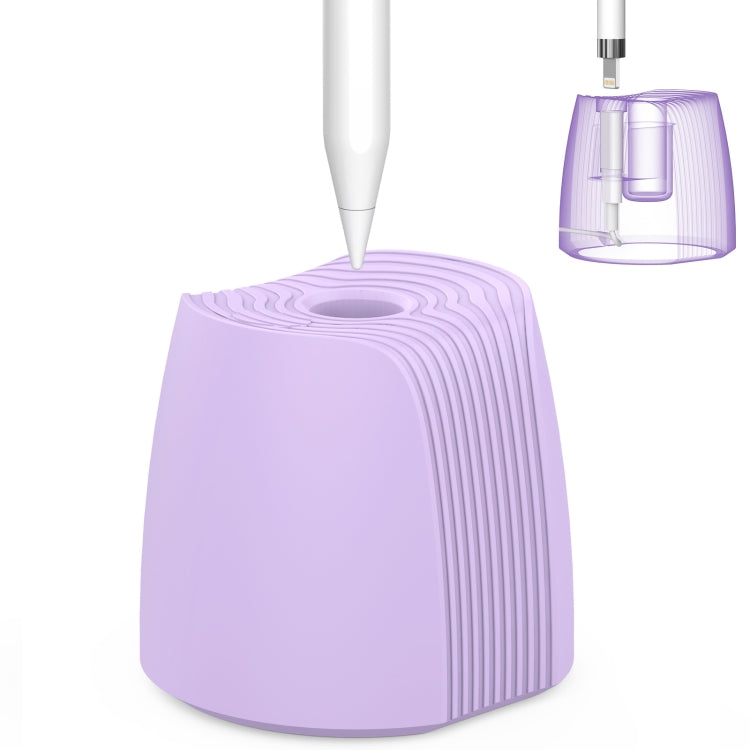 AhaStyle PT-LC04 Handwriting Pen Silicone Base Stand for Apple Pencil 1 / 2 (Purple)