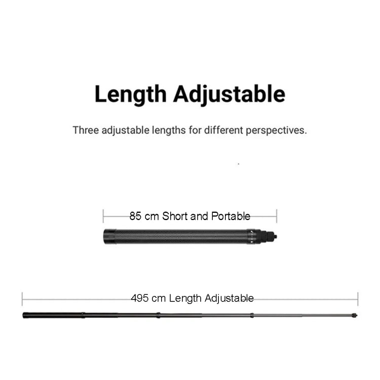 5m Carbon Fiber Extended Monopod for Invisible 360-Degree Shots