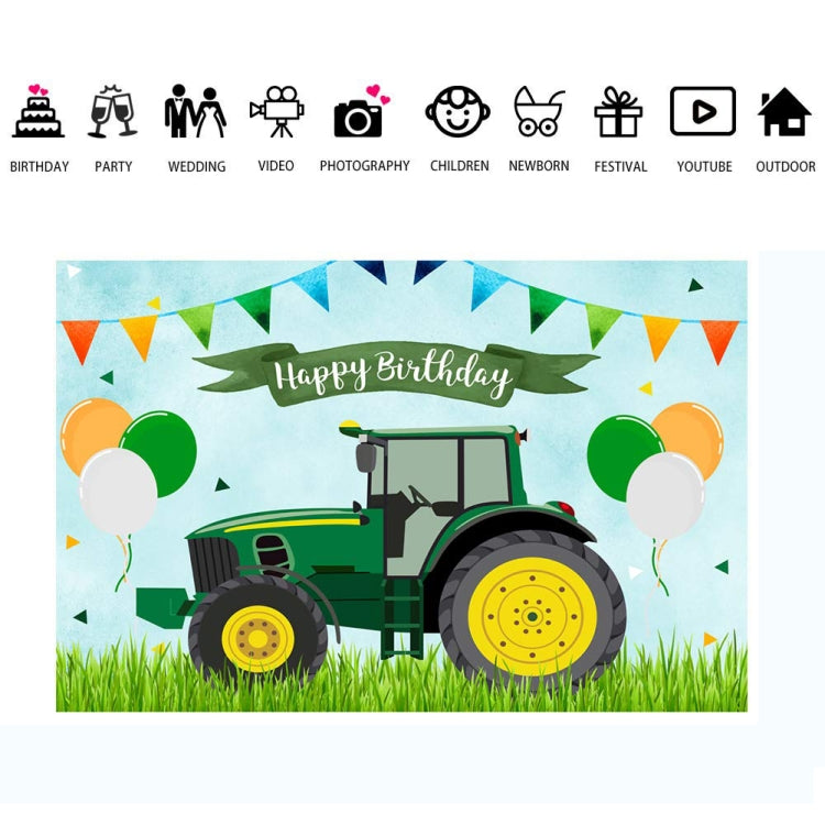 Tractor Theme Farm Birthday Backdrop - 150x100cm