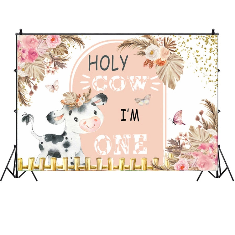 Dairy Cow 1st Birthday Party Decoration Banner - 180x120cm