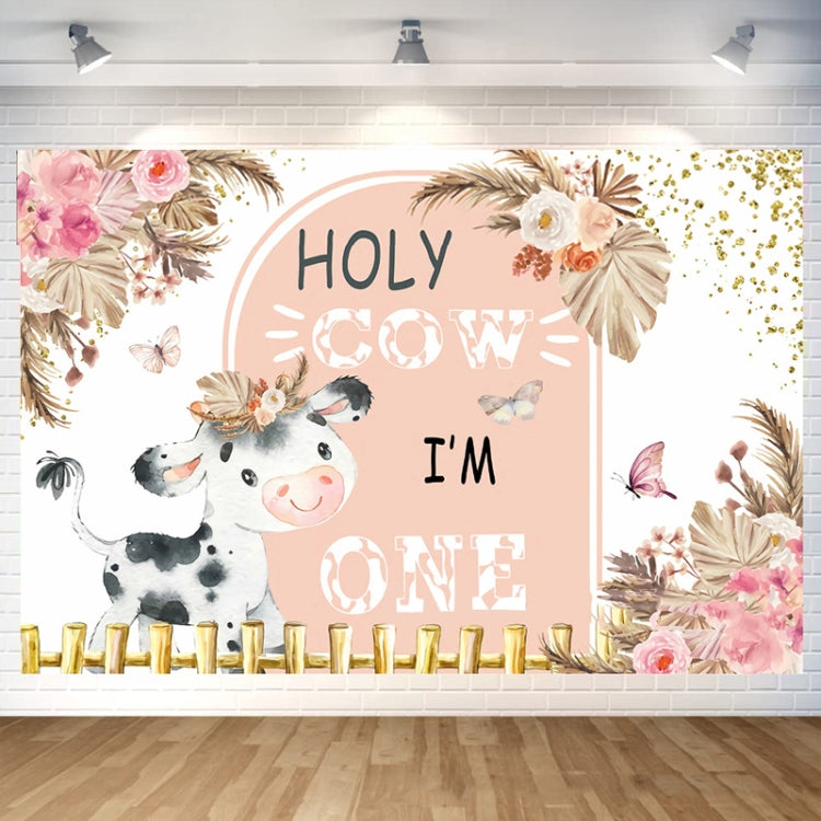 Dairy Cow 1st Birthday Party Decoration Banner - 180x110cm